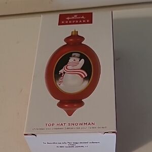 Hallmark Red Top Hat Snowman Ornament
